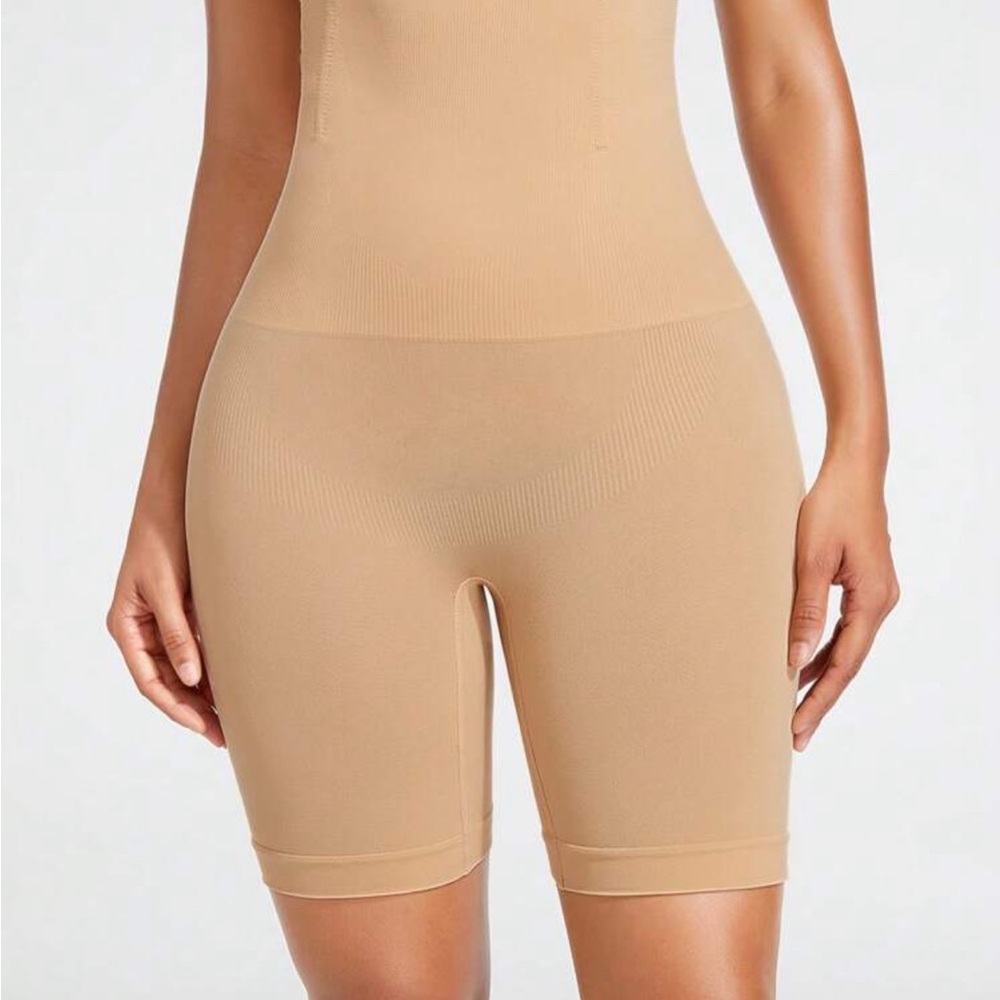 NWOT Tan High-Waisted Shapewear Shorts